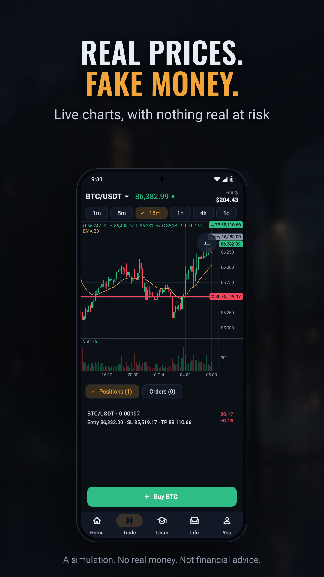 Screenshot: real prices