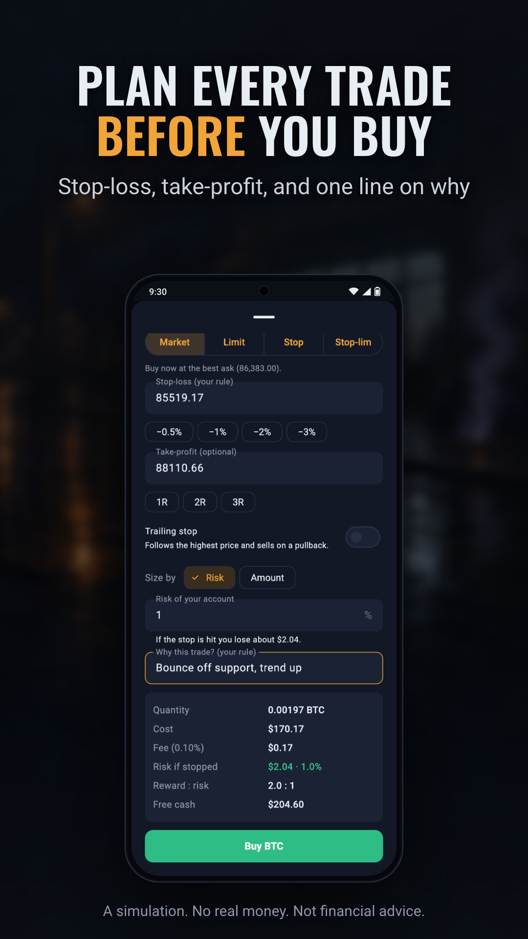 Screenshot: plan