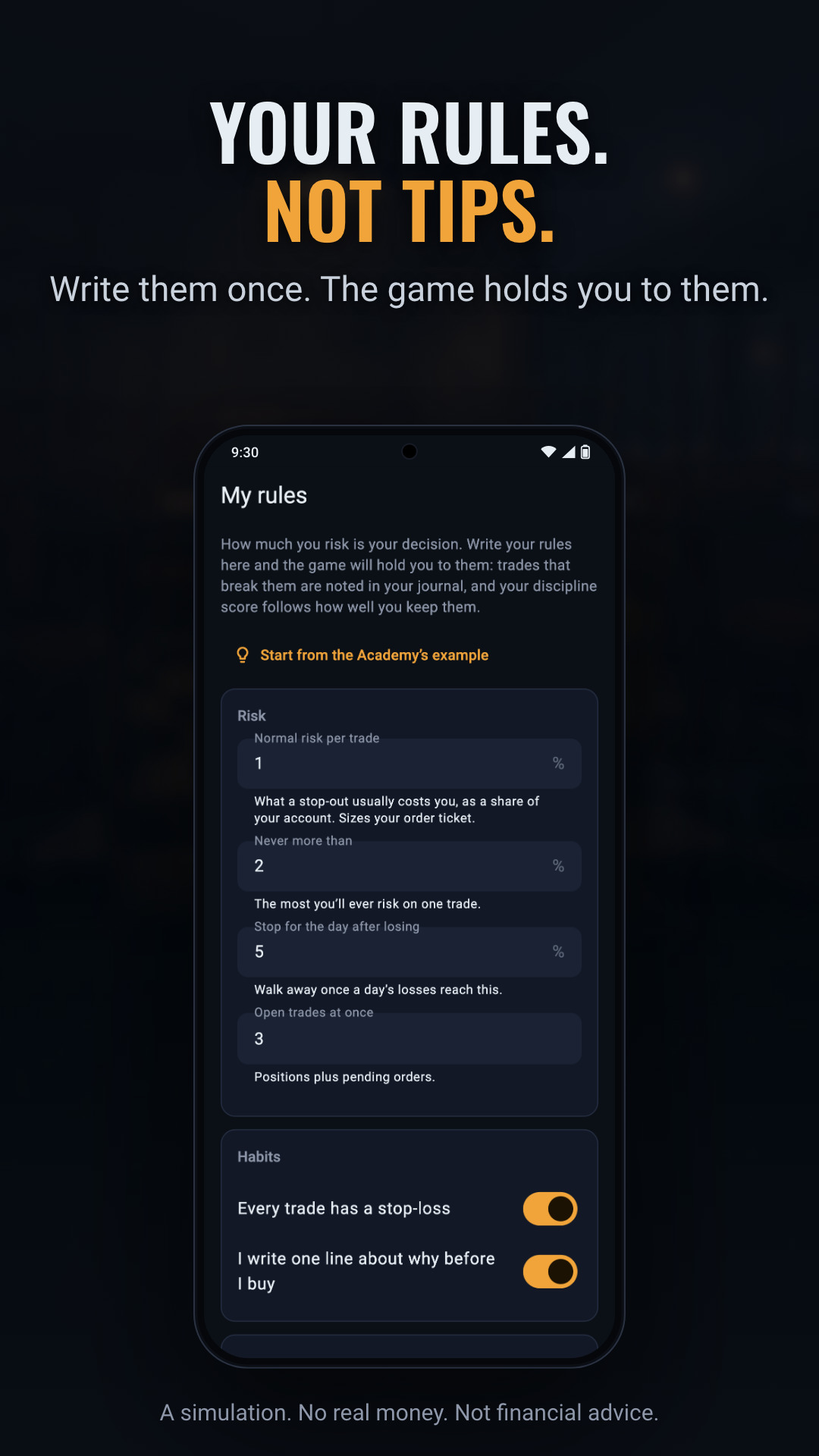 Screenshot: rules