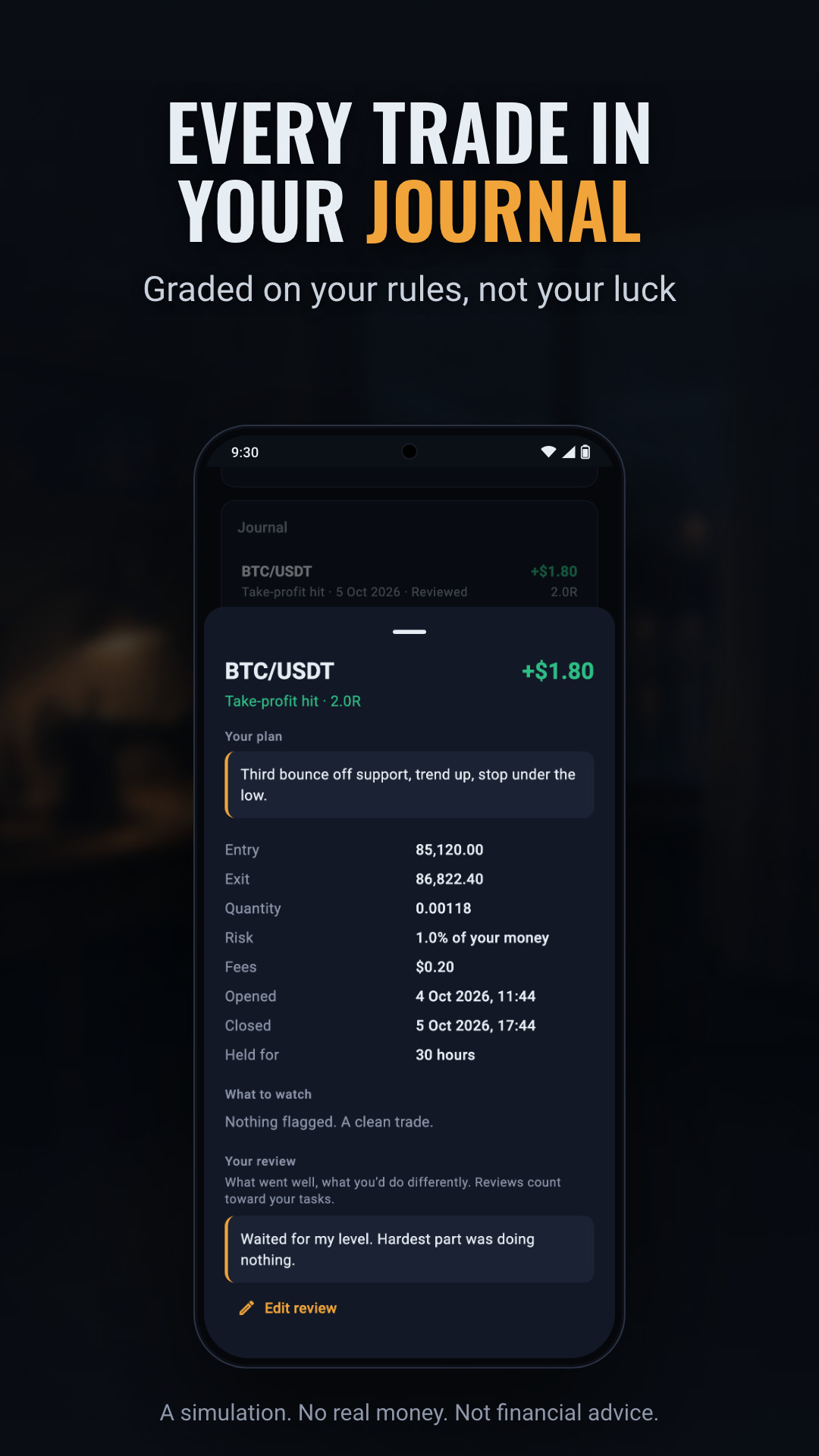 Screenshot: journal