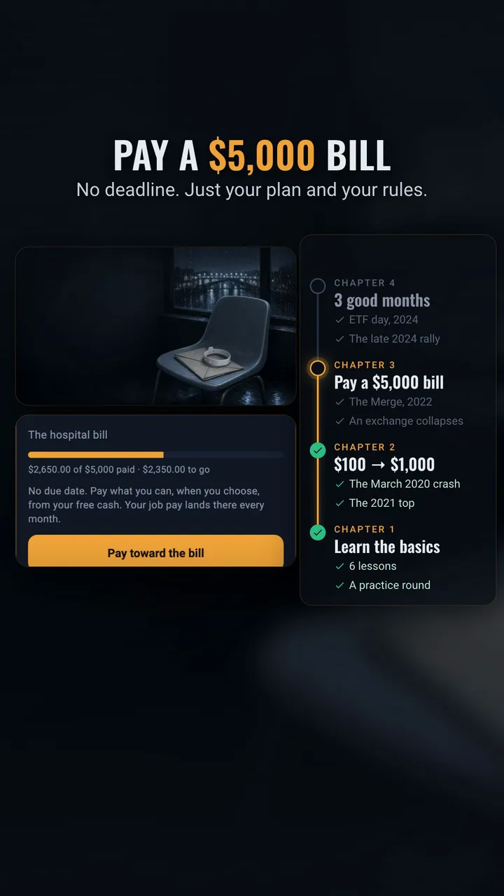 Start with $100 of game money.: a 15-second video